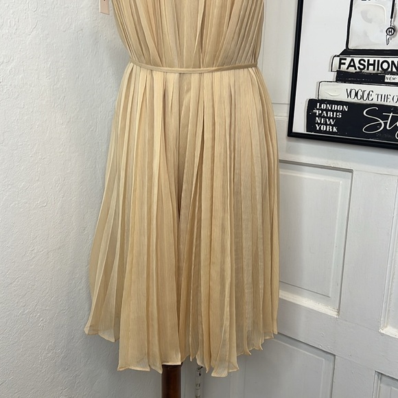 NWT Rebecca Taylor Pleated Romper Dress in Dune Size 2 - Picture 7 of 11